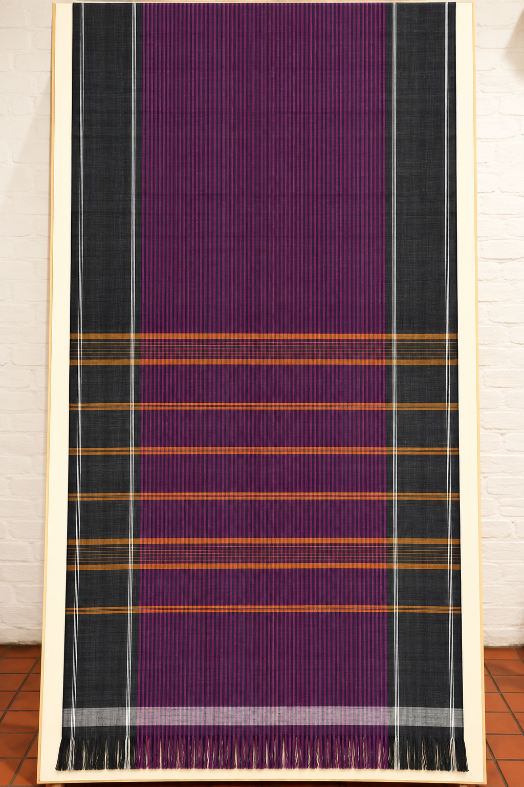 Deep Plum & Ochre Handloom Cotton Saree
