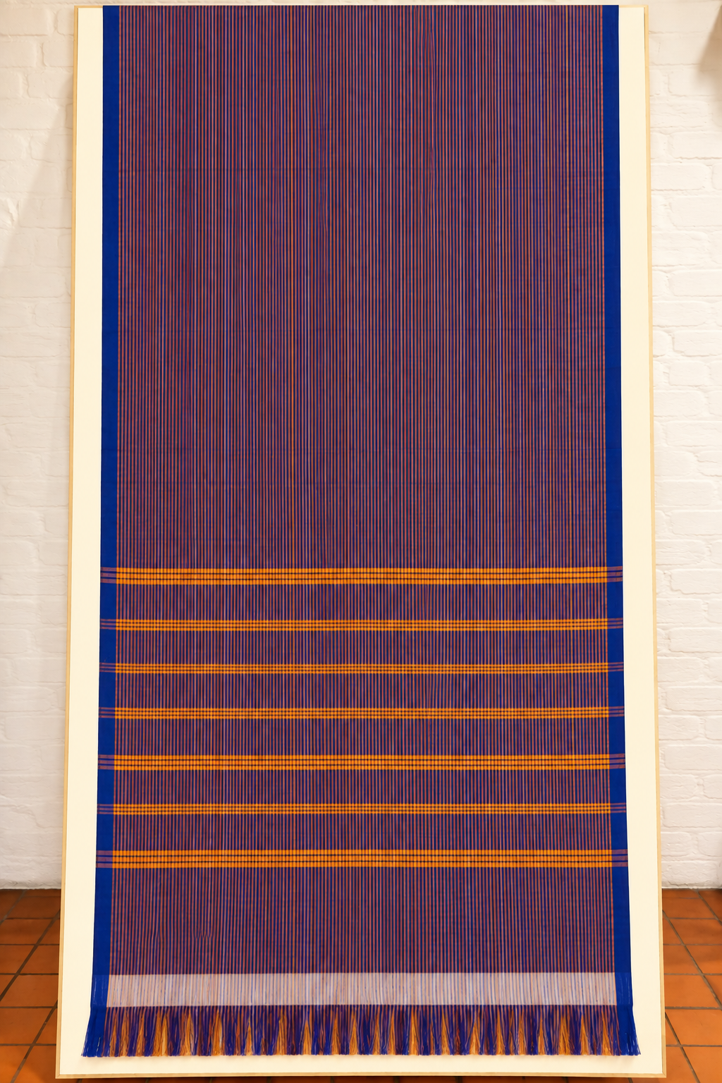 Cobalt & Ochre Handloom Cotton Saree