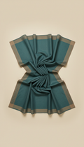 Dusky Teal Minimalist Border Cotton Saree